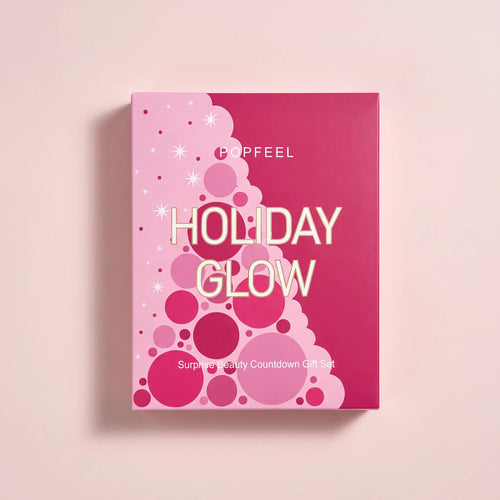 Original POPFEEL Holiday Glow gift box on a blush background